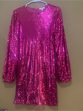 Flying Tomato Hot Pink Sequin Mini Dress